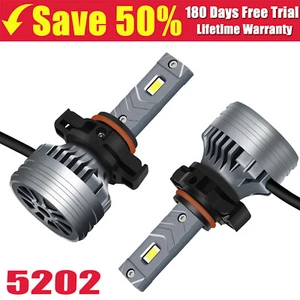 2x H16 5202 9009 4-Sided LED 1200W 144000LM Headlight Fog Light Kit Bulbs White - Picture 1 of 12