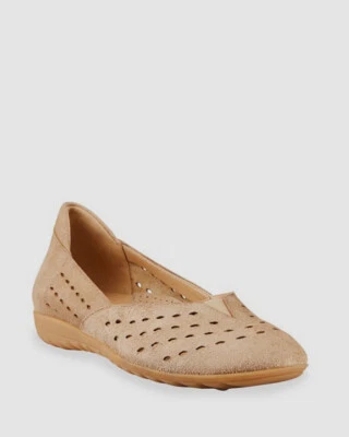 $98 Sesto Meucci Mujer Beige Brad Cómodo Gamuza Ballet Zapato Plano Talla US 7.5N Foto 1 de 4