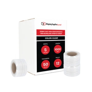 5''x1000' Hand Stretch Film Wrap - 12 Rolls Included - Picture 1 of 7