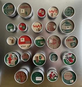 Vintage Ephemera Advent Calendar Shiny Brite And Light Boxes Handmade Countdown - Picture 1 of 14