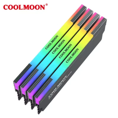 Ram Coolant - Desktop RAM Heatsink | COOLMOON 5V ARGB Glowing Aluminum Radiator - Image 1 of 4