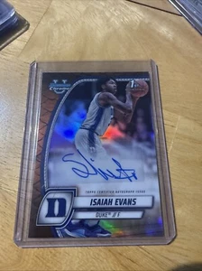 2024-25 Bowman Chrome U BB Isaiah Evans 1st Orange Reptilian Auto # 1/25 - Bild 1 von 3
