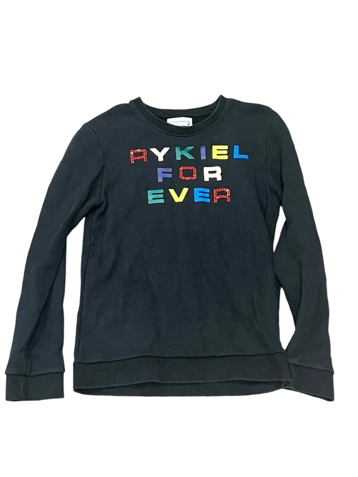   Sudadera Sonia Rykiel Niñas Negra Arco Iris Estrás Logo Algodón Cuello Redondo  Foto 1 de 4