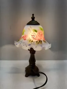 DALE TIFFANY ROSE MINI LAMP w/HAND PAINTED ROSES; # 770-1915 - Picture 1 of 14