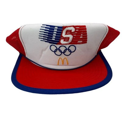 Vintage 1984 Olympics USA Mcdonalds Trucker Snapback Hat Cap - Image 1 of 4