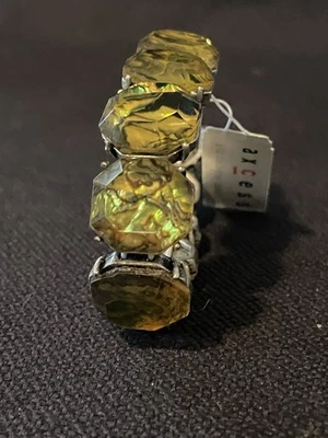 Pulsera Access A Liz Claiborne Co. Piedra Vidrio Elástico Verde F20 Foto 1 de 4