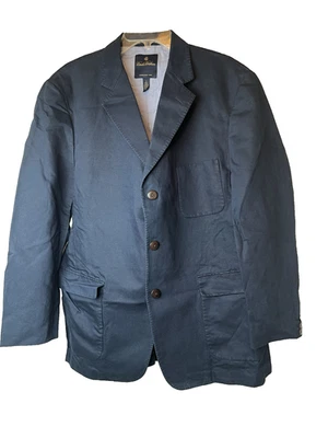 Chaqueta Blazer Grande Brooks Brothers Azul Marino Algodón y Lino/Algodón 3 Botones Foto 1 de 4