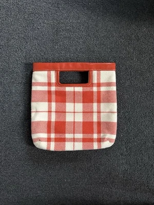 Banana Republic Leather Wool Clutch In Chequered Carrot Orange Colour  - Image 1 of 4