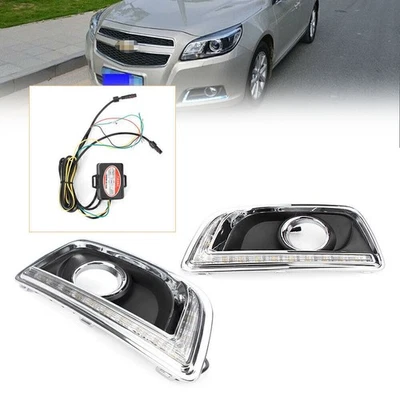 LED Daytime Running Light/Fog Lamps Turn Signal Fit Chevy Malibu 2013 2014 - Image 1 of 4