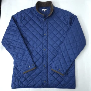 Peter Millar Suffolk Quilted Travel Coat Jacke Herren L Puffer Fleece gefüttert blau - Bild 1 von 17
