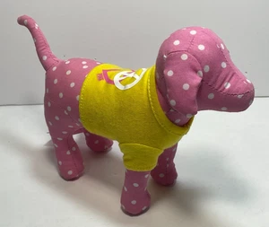 Victoria Secret VS Pink Polka Dot Puppy Dog Yellow Shirt Peace Sign Heart - Picture 1 of 5