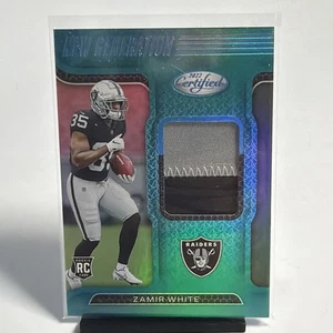 2022 CERTIFIED NEW GENERATION ZAMIR WHITE RC MIRROR Blue PATCH Raiders NM Card - Picture 1 of 8