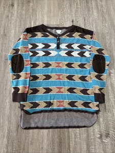 TASHA POLIZZI Sweater Large Southwest Multicolor Cotton Aztec - Picture 1 of 8