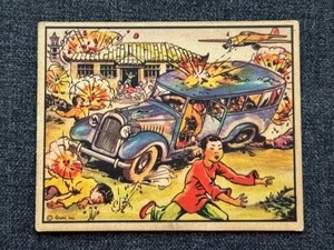 1938 GUM INC HORROR OF WAR R69 CARD #81 JAPANES AIRMEN BOMBARD SCHOO CREASE FREE - Picture 1 of 2