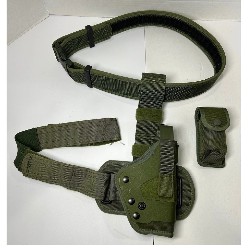 Juego de bolsa de cinturón táctica para muslo verde oliva Tío Mikes Sidekick talla M Foto 1 de 4