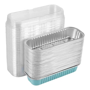Aluminium Folien Brot Pfanne, 50 StüCke Einweg  Brot Pfanne mit Deckel, Kle9770 - Bild 1 von 7