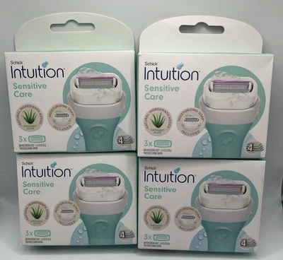 Schick Intuition Sensitive Care Razor Refills -12 CARTRIDGES. NEW FREE SHIPPING