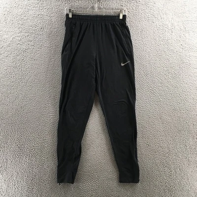 Nike Dri-Fit Training Joggers Pants Mens Small Black Tapered Leg Zip Pockets - Image 1 of 4