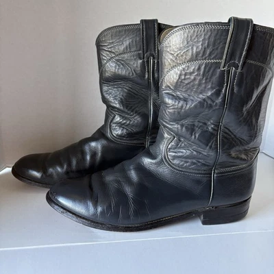 Botas de Vaquero Justin Roper Vintage Para Hombre Cuero Azul Talla 12D Hechas en EE. UU. Estilo 3024 Foto 1 de 4