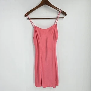 Victoria’s Secret Y2K rosa Schlupfkleid Satin 100 % Seide Wasserfallausschnitt Größe Medium - Bild 1 von 4