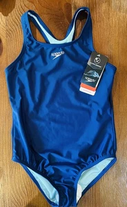 Costume da bagno Speedo bambina tg#10 blu racerback pezzo unico nuovo - Foto 1 di 8