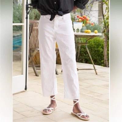 Frank & Eileen Kinsale Corduroy Trouser Pants in White Size 6 - Image 1 of 4