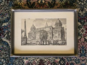ANTIKER JUGENDSTIL TORTENBODENRAHMEN mit schwarz weißem Palast Landschaftsdruck - Bild 1 von 7