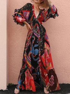 Loose Maxi Dress  Long Sleeve - Picture 1 of 4