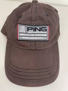 Gorra de golf Ping marrón gorra gorra 100 % algodón estructura diseñada en EE. UU. - Imagen 1 de 10