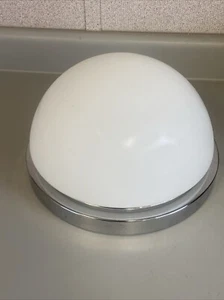 Vintage Bega Glashütte Limburg Dome Light with No. 3492 Base 12" Diameter Chrome - Picture 1 of 8