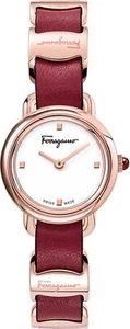Salvatore Ferragamo SFHT00320 Varina weiss roségold weinrot Leder Damen Uhr NEU - Bild 1 von 7