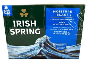 Irish Spring Moisture Blast Deodorant Bar Soap 8 Bars - Picture 1 of 3