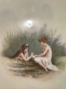 Piatto Rosenthal Germany Hndpntd donna e corona floreale sirena *Raro* - Foto 1 di 4