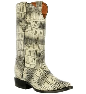 Botas de Vaquero de Cuero Occidental con Estampado de Cocodrilo Natural para Hombre Punta Puntera Puntera Puntera - Imagen 1 de 5