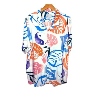 Mens L Hawaiian Camp Shirt Short Sleeve Button Up Tropical Retro Hipster Dad - Picture 1 of 10