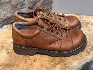 CAT Caterpillar Oxford Work Shoes Engineered Durability Brown Womens Size 8 Vtg - Picture 1 of 10