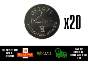20 x CR2477 Battery 3V Button Coin Batteries BR2477 KCR2477 FREE 1ST Class Post - Picture 1 of 2