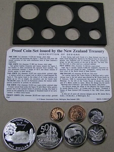 New Zealand 1977 Proof Set 7 Coins, NO Plastic Outer Case, Combined Shipping - Picture 1 of 5