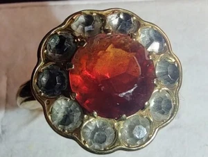 10k Y. gold size 4.5 ring with lab created ruby & blue topaz 2.65 grams((C67)) - Picture 1 of 5