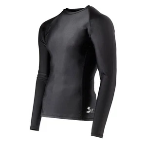 Men's Long sleeve sports top base layer black compression sports top jersey - Picture 1 of 4