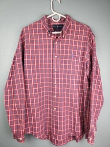 Chemise homme Ralph Lauren taille XL rouge à carreaux manches longues boutonnée coupe personnalisée GUC - Photo 1/5
