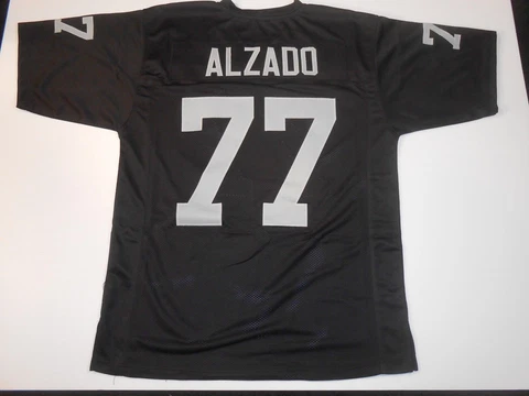 UNSIGNED CUSTOM Sewn Stitched Lyle Alzado Black Jersey - M, L, XL, 2XL, 3XL Cover