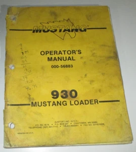 OMC Owatonna Mustang 930 Minicargadora Operadores/Mantenimiento Manual ORIGINAL - Imagen 1 de 5
