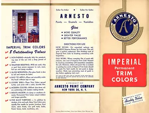 Arnesto Imperial Permanent Trim Colors Vintage Brochure & Color Chart - Bild 1 von 2