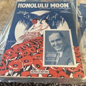 Honolulu Moon 1926 Vintage Sheet Music Vic Meyers - Picture 1 of 4