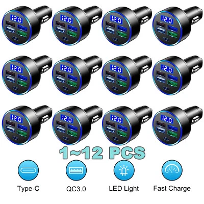 4 USB C+PD 30W Cargador de Coche Adaptador de Carga Rápida para Samsung S23 S22 Ultra LOTE Foto 1 de 4