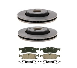 NEW OEM MOPAR 2 FRONT ROTORS &WAGNER CERAMIC BRAKE PADS GRAND CHEROKE 2011 -2021 - Picture 1 of 3
