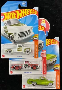 2024 Hot Wheels 67 Chevy C10 Red Edition, 52 Chevy, 72 Chevy Luv Pickup Lot 3 - Picture 1 of 11