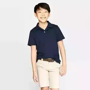 Boys' Uniform Short Sleeve Jersey Polo Shirt - Cat & Jack™ Navy Size XL 16 NWT - Picture 1 of 4