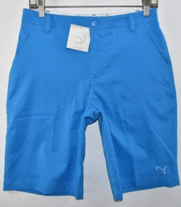 New Puma Golf Tech Junior Blue Shorts Boys Youth Size XL (Measures 29 x 11.25) - Picture 1 of 9